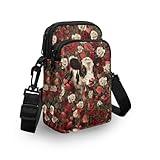 TODIYADDU Cow Rose Flowers Cell Phone Purse for Women Love Heart Shoulder Sling Bag with Adjustable Strap and Zip Pocket Multipurpose Crossbody Wallet Phone Bag for Cards Keys Lipstick-1