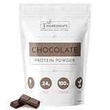 JUST INGREDIENTS Protein Powder | 15 Servings | 24g Protein | Chocolate Flavor Made with 100% Grass-Fed, Non-Denatured Whey | Five Different Sources from Organic Whole Food Ingredients