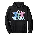 Disney Stitch with Angel & Scrump Fluffy Cute 'Ohana Pullover Hoodie