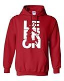 City Shirts L23 Fan Wear 6 Hoodie Sweatshirt (Medium, Red w/White)