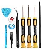 Screwdriver Kit for Nintendo Switch – 10 in 1 PRO S2 Steel Triwing Y00 Repair Tool Set with Thumb Caps, Tweezers, Cleaning Brush, Opening Accessories for Switch/Switch Lite JoyCon Joy-Con Controller