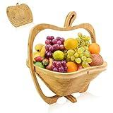 MYOSOTIS Foldable Fruit Basket Gift Snack Box Apple shape fruit bowl holder and Dried fruit basket For Halloween Holiday Party Christmas Decoration (Apple02)