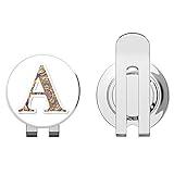888 Graphics A Letter Ornamental Mandala Fancy Font Golf Hat Clip with Magnetic Ball Marker