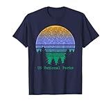 National Parks List Word Cloud Sunset Trees Men Women Kids T-Shirt
