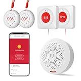 Hapippofa Wireless Caregiver Pager Call Button for Elderly at Home, WiFi Panic Button, Life Alert Systems for Seniors No Monthly Fee