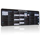 SQL Mousepad, SQL Cheat Sheet Mouse Pad, Large Size Keyboard Desk Mat, Tips Gifts for Beginner IT Program Engineer Desk Pad Structured Query Language Shortcuts Mat