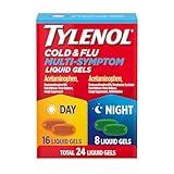 Tylenol Day & Night Cold & Flu Multi-Symptom Liquid Gels Combo Pack, Cold & Flu Relief Medicine, Pain Reliever & Fever Reducer + Cough Suppressant & Antihistamine, 24 ct