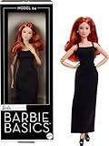 Barbie Basics Model 04 Collector Doll with Red Curly Hair, Black Mini Dress & platform shoes, Universal-fit Fashions, Posable Petite Body & Swappable Doll Head
