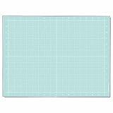 GLASSBOARD STUDIO Aqua Glass Craft Mat (13.5x18in) - Magnetic, Heat & Scratch Resistant, Stain-Proof for Crafting, Cutting, Painting, Mixed Media Artwork - Grid & Angle Lines, Non-Slip Feet