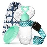 Bumblebee Manual Breast Pump with Breastfeeding Milk Saver Stopper& Lid in Gift Box Food Grade Silicone BPA PVC and Phthalate Free 3.04oz/90ml