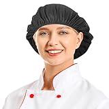 6 Pack Washable Hair Nets for Food Service Workers Chef Hat Kitchen Cooking Chef Cap Adjustable Reusable Washable Nets Bouffant Beanie for Chefs, Waiters, Bakers, Cleaners Long Hair Food Service Mesh