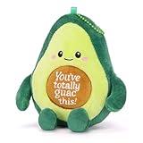 HOMQYTE Novelty Keychain Avocado Plush with Positive Message Cute Avocado Stuffed Animal Plushies for Women Birthday Christmas Good Luck Gifts (Green)