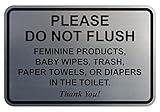 All Quality Classic Framed Please Do Not Flush Thank You Bathroom Etiquette Sign - 4" x 6" (Brushed Silver) 1 Pack