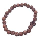 CACALOSS Catholic Rosary Cross Bracelet with Brown Beads, Religious Prayer Jewelry for Men Women Unisex Faith Based Gift for Worship Devotion