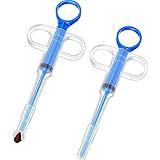2 Pieces Pet Pill Plunger Popper for Small Cats Dogs Pill Gun Dispenser Shooter Pet Piller Soft Tip Tablet Syringe Pusher Animal Medicine Feeder for Feeding Accessories (Blue)