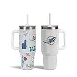 The Memory Company 40oz Tumbler Set - 2-Pack Stainless Steel Sports Tumblers with Lids and Straws - Double Wall Vacuum Insulated, Official Licensed College Team Fan Collection