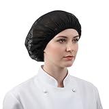 10 Pcs Black Chef Hats, Unisex Elastic Mesh Cooking Caps, Reusable Food Service Hair Nets for Kitchen, Bakery, Cooking & Catering, Breathable Kitchen Worker Chef Caps