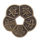 2.16 Inch Chinese Fortune Coins Feng Shui I-Ching Good Luck Coins Traditional Brass Ancient Chinese Dynasty Time Novelty Good Lucky Charms for Wealth and Success