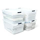 Rubbermaid Cleverstore 95 Qt Clear Storage Bins with Lids, 4-Pack, Stackable, BPA-Free, Made in USA