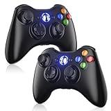 Gamrombo 2 Pack Replacement for Xbox 360 Controller, Wireless Controllers Gamepad Upgraded Joystick Compatible with 360 & Slim, Windows 11/10/8/7 PC Controller