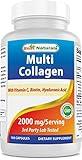 Best Naturals Multi Collagen Pills 2000mg for Women & Men - Hydrolyzed Collagen Peptides Capsules for Hair Skin and Nails with Types I II III V X, Biotin, Hyaluronic Acid & Vitamin C