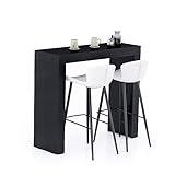 Mobili Fiver, Evolution High Table 47.2 x 15.7 in, Ashwood Black, Made in Italy