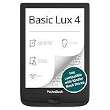 PocketBook Basic Lux 4 E-Book Reader - 6" Glare-Free HD E-Ink Display - Frontlight - Compact & Lightweight Ebooks Reader - Wi-Fi, Ergonomic Buttons - MicroSD Slot - Eye-Friendly Ereader