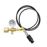 Soda Machine Co2 Adapter with High Pressure Hose,Co2 Tank Direct Adapter to TR21-4 Soda Water Maker,Soda Maker Parts Accessories compatible with Onetouch,Jet,Aqua Fizz, 60inch with Gauge