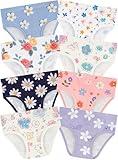 BliBliTaTa Girls' Underwear,Soft Cotton Tagless Panties for Toddlers' & Little Kids' Comfort,Breathable Briefs in Sizes 18-24 Months,2T,3T,4T,5T,6T,7,8,10,12 Years Old,8-Pack Blue-8