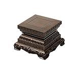 GOLDY&WENDY Oriental Furniture Display Stand Square Ebony Carved Base Antique Art Collectible Pedestal