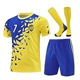 RIKPR Children's soccer jersey youth sportswear kids training uniforms boys and grils running uniforms, gifts for football fans (7-8years)
