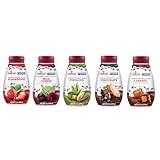 Fabbri Gourmet Dessert Sauces, Variety Pack of Strawberry, Wild Cherry, Pistachio, Chocolate, and Caramel flavors, Flavoring sauce for Ice Cream, Desserts and hot and cold Beverages, Made in Italy, 7.9oz bottles
