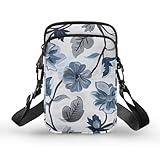 TODIYADDU Small Crossbody Cell Phone Purse for Women Blue Flowers Shoulder Sling Bag with Adjustable Strap and Zip Pocket Multipurpose Crossbody Wallet Phone Bag for Cards Keys Lipstick-1