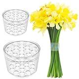 2 Pack Spiral Ikebana Stem Holder for Flowers - Clear Floral Frog Arranger for DIY Bouquet, Vase Display, Flower Arrangement Supplies, Wedding & Home Decor(Clear, S+L)