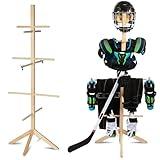 AceOrbit Hockey Equipment Drying Rack Wooden Hockey Gear Drying Rack Hanger for Sports Gear Storing Hanging Youth and Adults, Easy to Install and Use, 55 x 21 Inch
