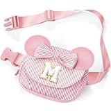 QLOVEA Birthday Gifts for 4 5 6 7 8 9 10 11 12 13 Year Old Girls - Personalized for Teens Kids Daughter Sister Her | Birthday Gifts for Kids | Initial Crossbody Bag Belt Bag | Bean Pink M