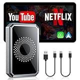 LAMTTO 3-in-1 Magic Video Box for Streaming Netflix/YouTube/TikTok, Wireless Carplay Adapter Dongle with USB Drive and HDMI Output for OEM Wired Apple Car Play and Android Auto Cars