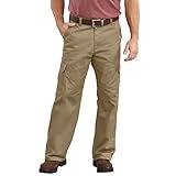 Dickies Men's Loose Fit Cargo Work Pant, Khaki, 32x34