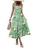 Zeagoo Summer Dresses for Women 2025 Floral Spaghetti Strap Maxi Dress with Pockets Casual Tiered Sundress for Women Floral-3 M