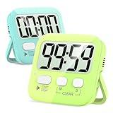 Antonki 2 Pack Digital Timer for Kids, Magnetic Countdown Kitchen Timers for Cooking, Egg, Classroom, Teacher, Exercise, Study, Oven - Battery Included