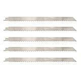 12 Inch Stainless Steel Reciprocating Saw Blades for Meat, 3TPI Big Tooth Unpainted Reciprocating Saw Blades for Food Cutting, Big Animals, Frozen Meat, Beef, Sheep, Cured Ham, Turkey, Bone - 5pack