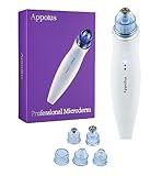 Microdermabrasion Machine - Appolus Premium Diamond Microdermabrasion Device Tool - 2 Diamond Tips - 5 Heads - Blackhead Blemishes Remover - Pores Fine Lines Minimizer