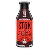 SToK Cold Brew Coffee, Not Too Sweet, Arabica-Based Blend, Dark Roast Brewed Low and Slow; Sweetened, Black Coffee, 48 FL OZ Bottle
