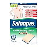 Salonpas Pain Relieving Patch, LARGE, 6 Count, for Back, Neck, Shoulder, Knee Pain and Muscle Soreness, 8 Hour Pain Relief