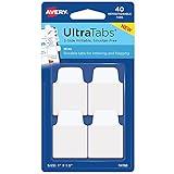 Avery Mini Ultra Tabs, 1" x 1.5", 2-Side Writable, White, 40 Repositionable Tabs (74788)