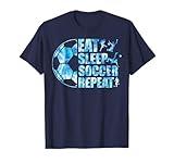 Soccer T Shirt Eat Sleep Soccer Repeat Boys Youth Kids T-Shirt