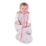 baby deedee Sleep Nest Teddy Baby Sleeping Bag, Gray Bubble Gum, Medium (6-18 Month)