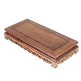 GOLDY&WENDY Oriental Furniture Display Stand Square Rosewood Carved Base Home Crafts Collectibles Antiques Pedestal Small