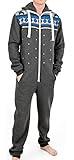 Juicy Trendz Adult Hooded Fleece Onesie Pajamas, Non-Footed One Piece Zip-Up Aztec Printed Jumpsuit Sleepwear for Men & Women