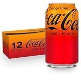Coca-Cola Zero Sugar Orange Cream Soda Soft Drink, Fridge Pack Cans, 12 fl oz, 12 Pack